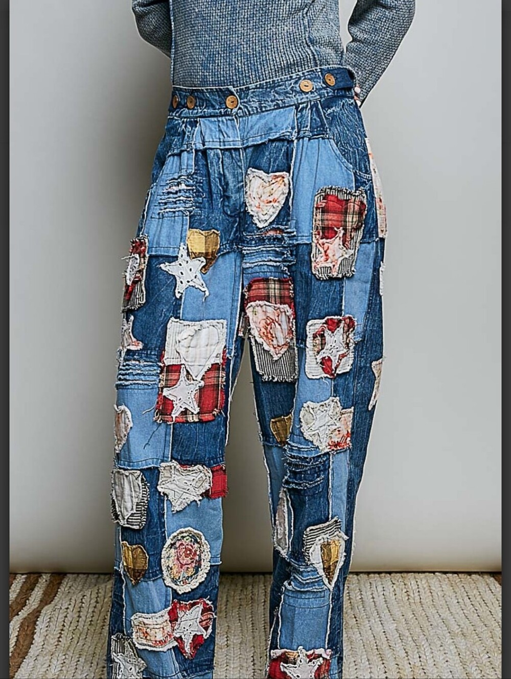 #2030 POL Patchwork Renegade Denim Pants